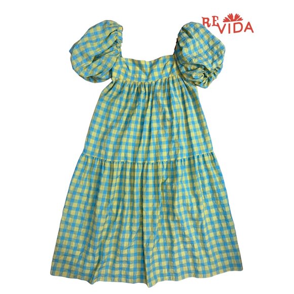 Zara Puff Sleeve Gingham Tiered Dress - Picture 1 of 3